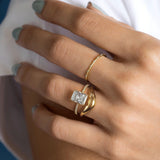 Colorless Moissanite Radiant Cut Pave Set Engagement Wedding Ring