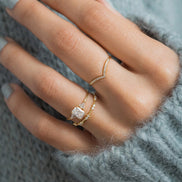 Radiant Cut Three Stone Moissanite Wedding Ring