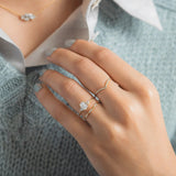 Radiant Cut Three Stone Moissanite Wedding Ring