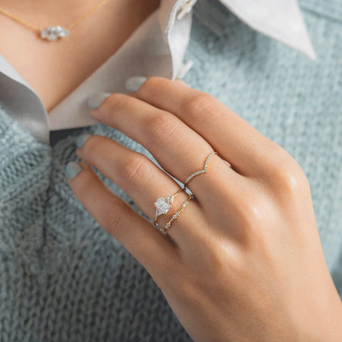 Radiant Cut Three Stone Moissanite Wedding Ring