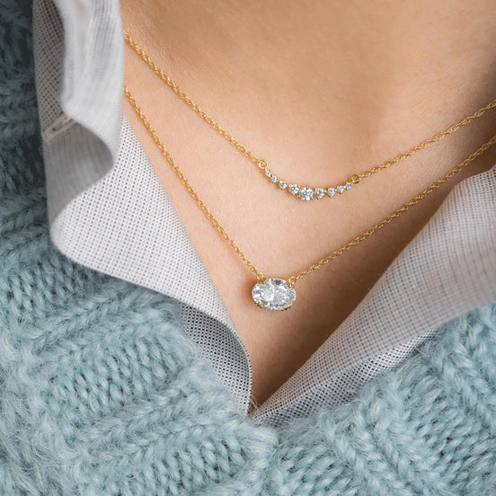 Oval Cut Solitaire Moissanite Custom Pendant Gift For Her