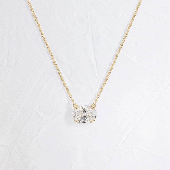 Oval Cut Solitaire Moissanite Custom Pendant Gift For Her