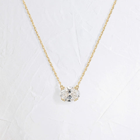 Oval Cut Solitaire Moissanite Custom Pendant Gift For Her