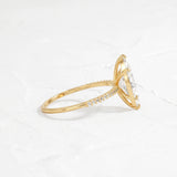 D Color Marquise Cut Pave Set Moisssanite Engagement Ring