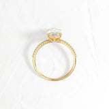 D Color Marquise Cut Pave Set Moisssanite Engagement Ring