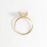Solitaire Moissanite Emerald Cut Engagement Ring