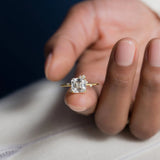 Cluster Moissanite Asscher Cut Wedding Ring For Women