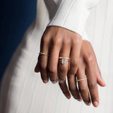 Cluster Moissanite Asscher Cut Wedding Ring For Women