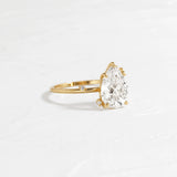 Lab Created Moissanite Pear Cut Cluster Engagement Ring