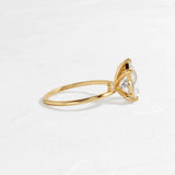Lab Created Moissanite Pear Cut Cluster Engagement Ring
