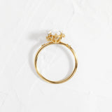 Lab Created Moissanite Pear Cut Cluster Engagement Ring