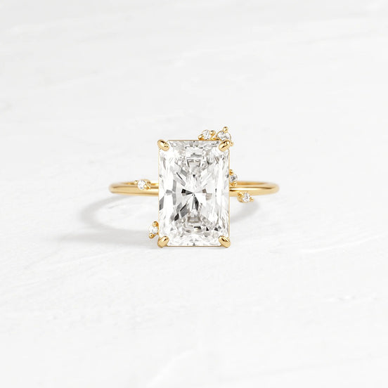 Moissanite Radiant Cut Cluster Wedding Ring For Women