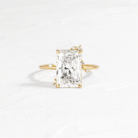 Moissanite Radiant Cut Cluster Wedding Ring For Women