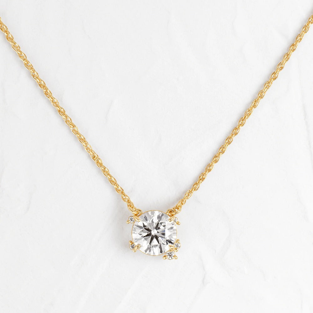 Round Cut Moissanite Colorless Vintage Pendant For Women