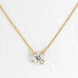 Round Cut Moissanite Colorless Vintage Pendant For Women