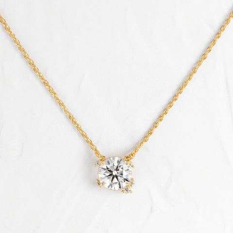 Round Cut Moissanite Colorless Vintage Pendant For Women
