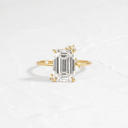 Emerald Cut Vintage Moissanite Ring Gift For Women