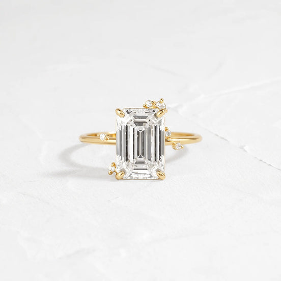 Emerald Cut Vintage Moissanite Ring Gift For Women