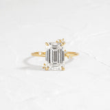 Emerald Cut Vintage Moissanite Ring Gift For Women
