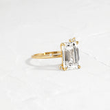 Emerald Cut Vintage Moissanite Ring Gift For Women