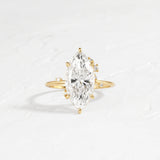 Marquise Cut Cluster Moissanite Engagement Wedding Ring