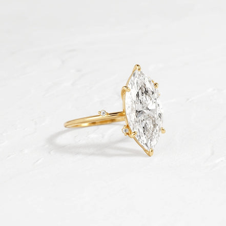 Marquise Cut Cluster Moissanite Engagement Wedding Ring
