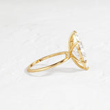 Marquise Cut Cluster Moissanite Engagement Wedding Ring