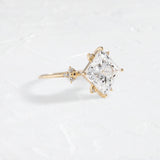 Princess Cut Moissanite Cluster Engagement Ring