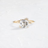 Cluster Moissanite Asscher Cut Wedding Ring For Women