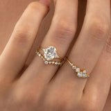 Round Cut Moissanite Curved Eternity Wedding Band