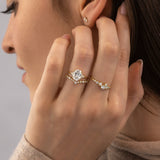 Round Cut Moissanite Curved Eternity Wedding Band