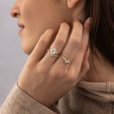 Round Cut Moissanite Curved Eternity Wedding Band