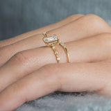 Hidden Accent Moissanite Emerald Cut Engagement Ring