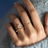 Side Accent Princess Cut D Color Moissanite Proposal Ring