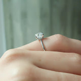 Moissanite Unique Hidden Accent Cushion Cut Wedding Ring