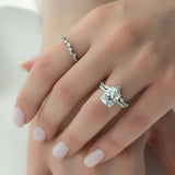 Moissanite Marquise & Round Cut Chevron Shape Wedding Band