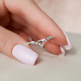 Moissanite Marquise & Round Cut Chevron Shape Wedding Band