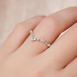 Moissanite Marquise & Round Cut Chevron Shape Wedding Band