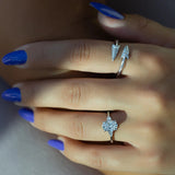 Moissnaite Oval Cut Three Stone Engagement Ring