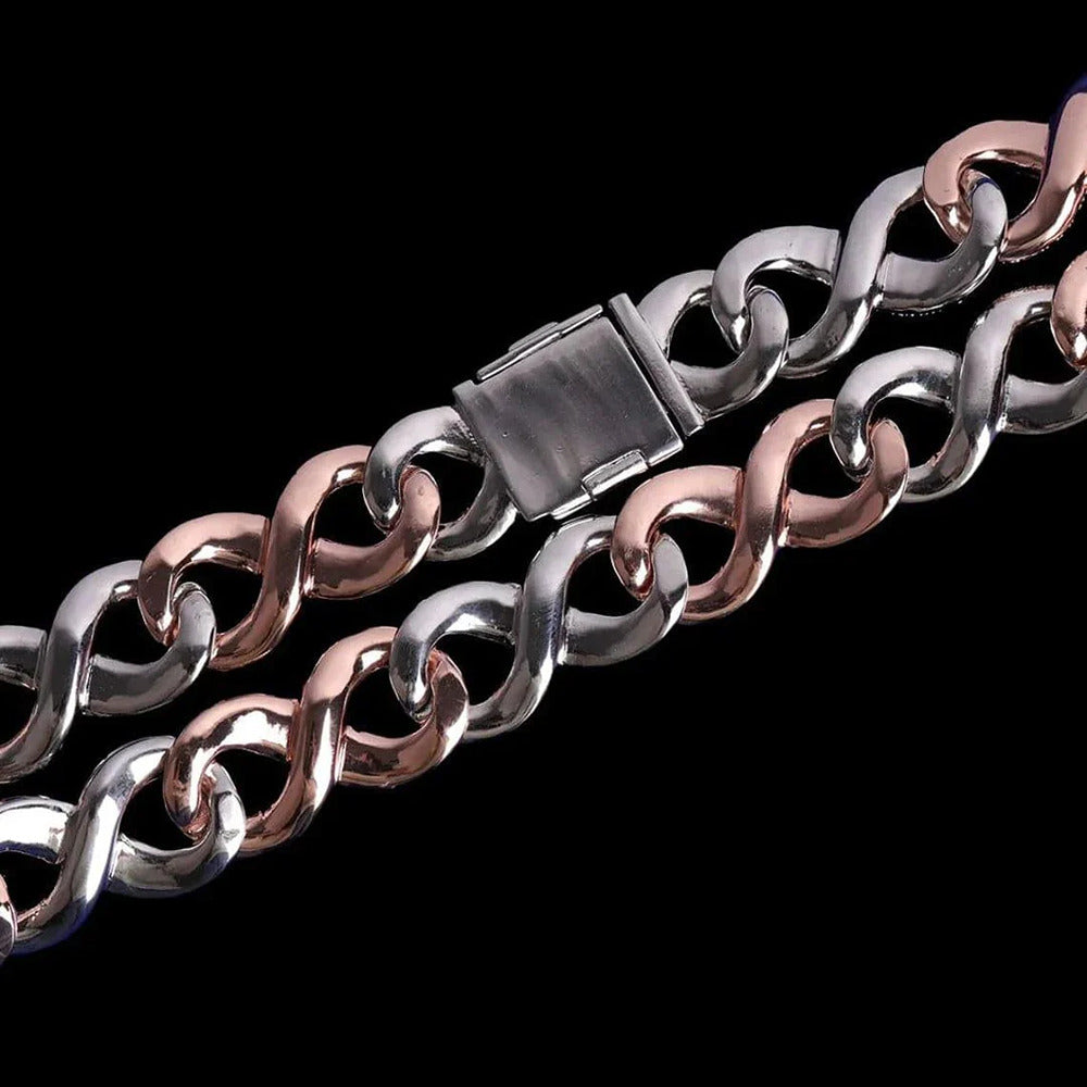 Infinity Moissanite Dual Tone Iced Out Cuban Hip Hop Chain