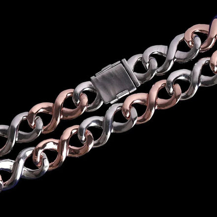 Infinity Moissanite Dual Tone Iced Out Cuban Hip Hop Chain