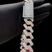 Dual Tone Moissanite luxury Cuban Chain Hip Hop Jewelry
