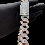 Dual Tone Moissanite luxury Cuban Chain Hip Hop Jewelry