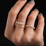Moissanite Pear Cut Eternity Wedding Band