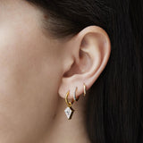 Round Cut Moissanite Hoop Lever Back Earring For Women
