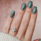 VVS1 Moissanite Oval & Round Cut Three Stone Wedding Ring