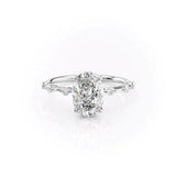 Oval Cut Moissanite Hidden Halo Engagement Ring