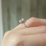 Oval Cut Moissanite Hidden Halo Engagement Ring