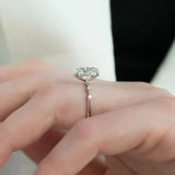 Oval Cut Moissanite Hidden Halo Engagement Ring
