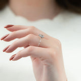 Hidden Halo Moissanite Pear Cut Engagement Ring For Her